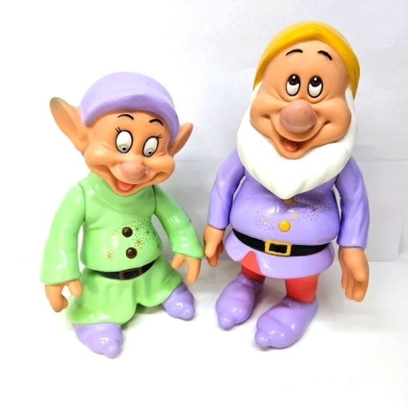 VINTAGE Disney Snow White Stackable Sneezy Dopey Dwarfs Figures 1992 Mattel - Picture 1 of 7
